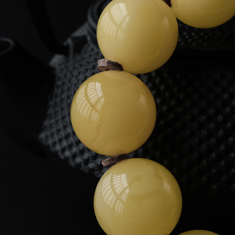 波罗的海天然满黄蜜蜡手串 - 红掌柜