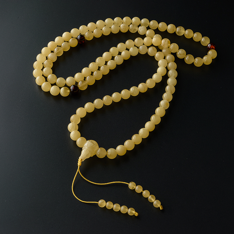天然满黄蜜蜡佛珠108 - 红掌柜