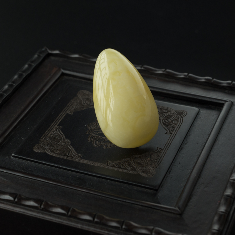 天然白花蜜蜡水滴吊坠-红掌柜