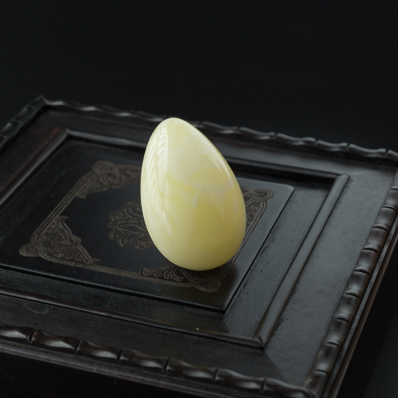 天然白花蜜蜡水滴吊坠-红掌柜