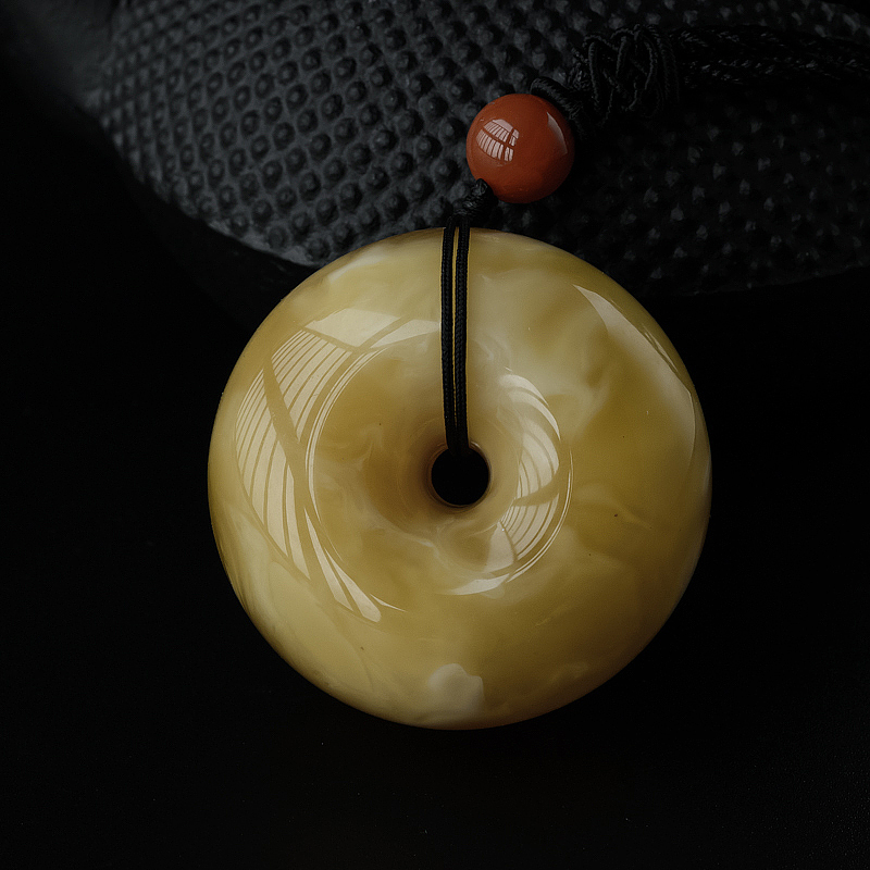 蜜蜡平安扣吊坠-红掌柜