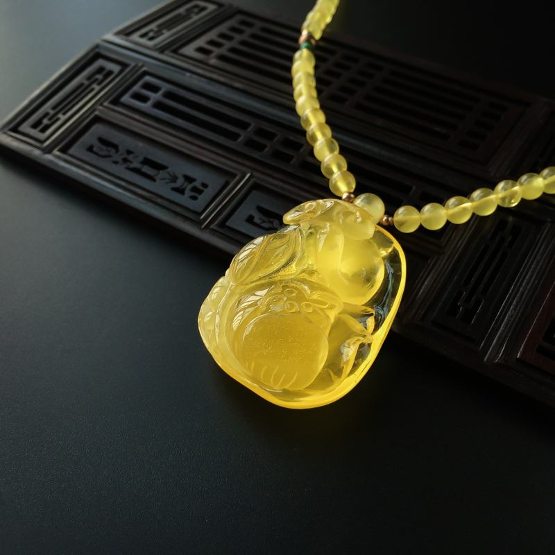 金包蜜莲花项链 - 红掌柜