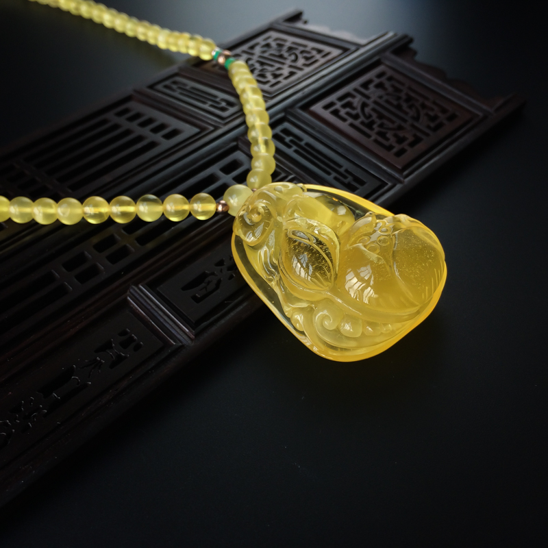 波罗的海天然金包蜜项链 - 红掌柜