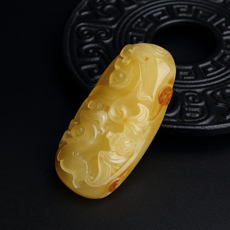 波罗的海天然满黄蜜蜡吊坠 - 红掌柜