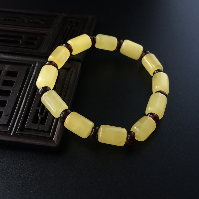 波罗的海蜜蜡桶珠手串 - 红掌柜