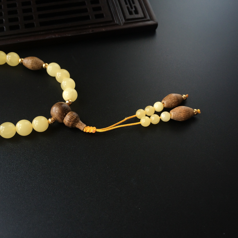 蜜蜡平安扣手串 - 红掌柜