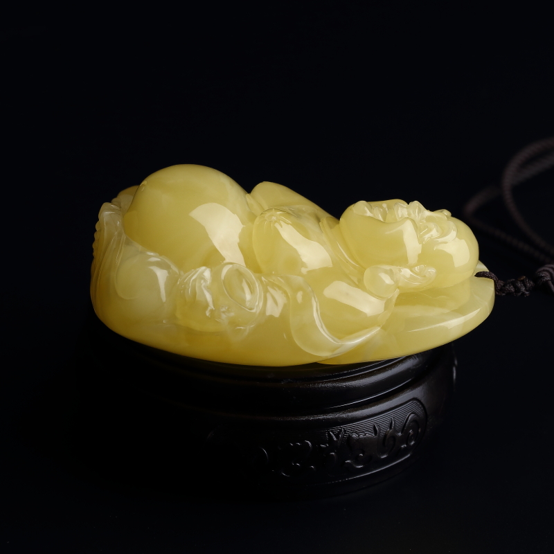 波罗的海天然柠檬黄蜜蜡吊坠-红掌柜