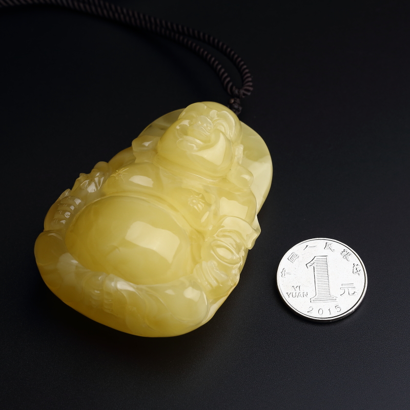 柠檬黄蜜蜡吊坠-红掌柜