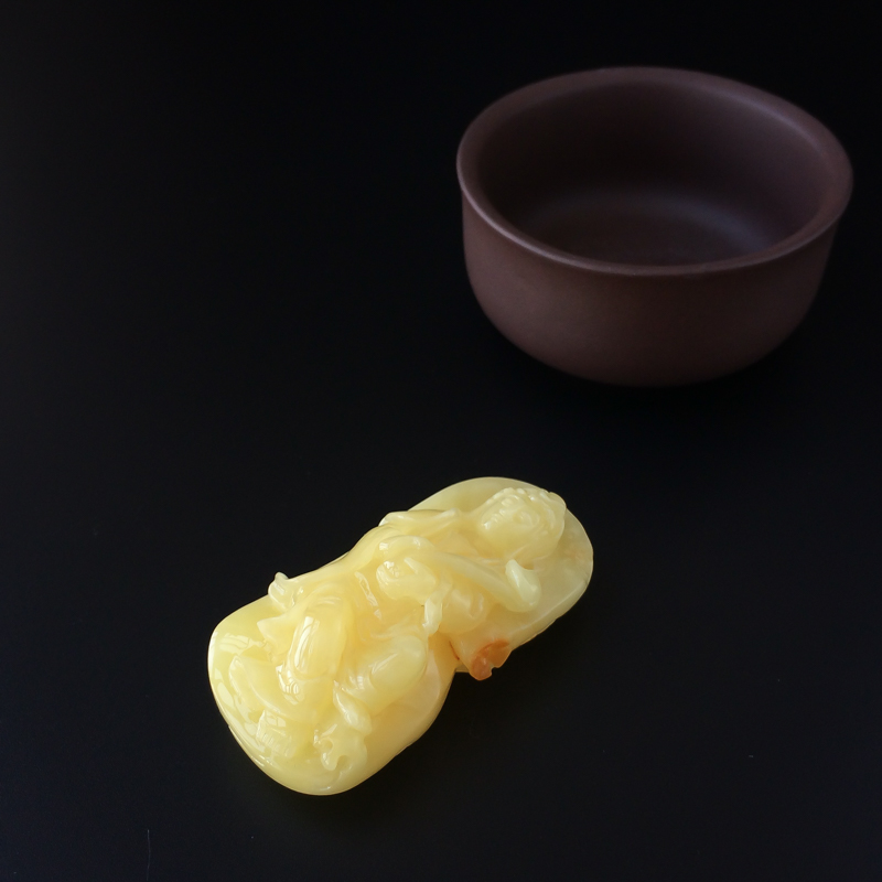 波罗的海天然满蜜黄白蜜蜜蜡吊坠-红掌柜