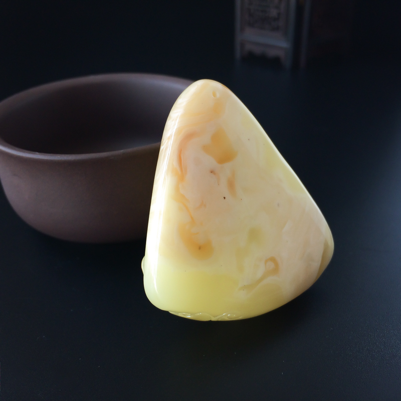 波罗的海天然黄白蜜蜜蜡佛吊坠-红掌柜