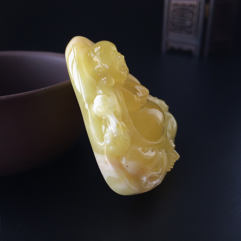 波罗的海天然满蜜蜜蜡佛吊坠-红掌柜