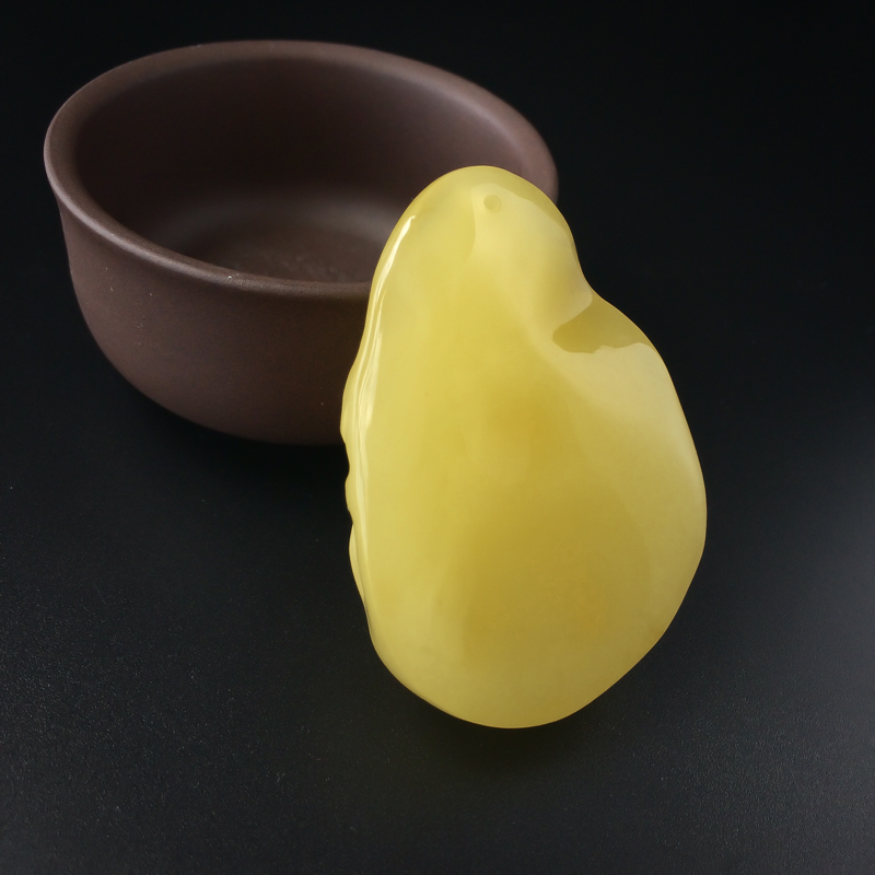 波罗的海天然柠檬黄蜜蜡佛吊坠-红掌柜