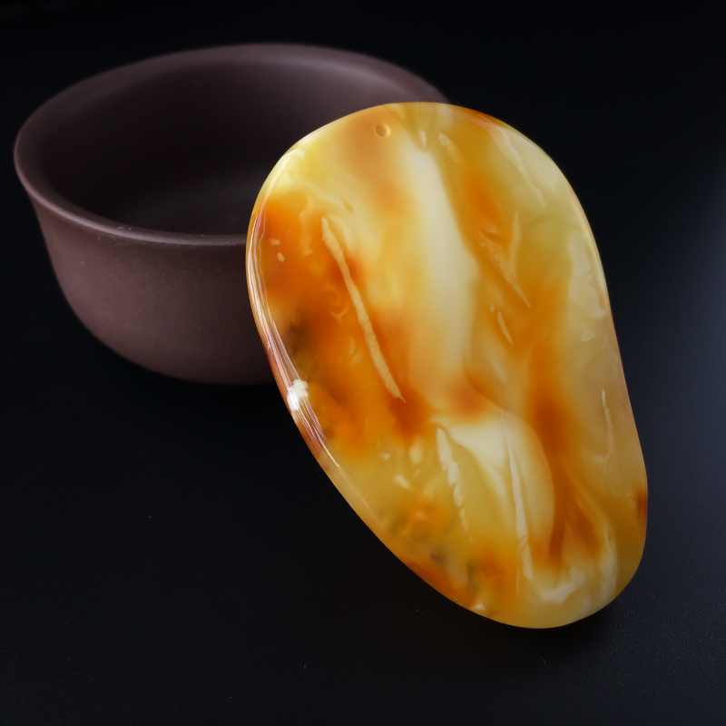 波罗的海天然蜜蜡弥勒佛吊坠-红掌柜