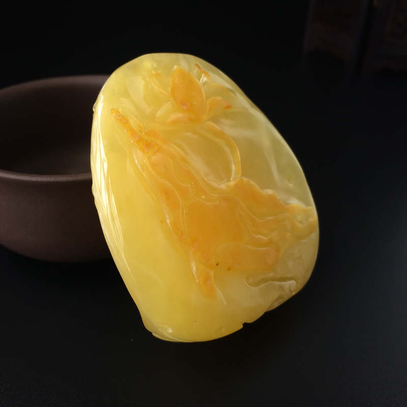 波罗的海天然满蜜蜜蜡观音吊坠-红掌柜