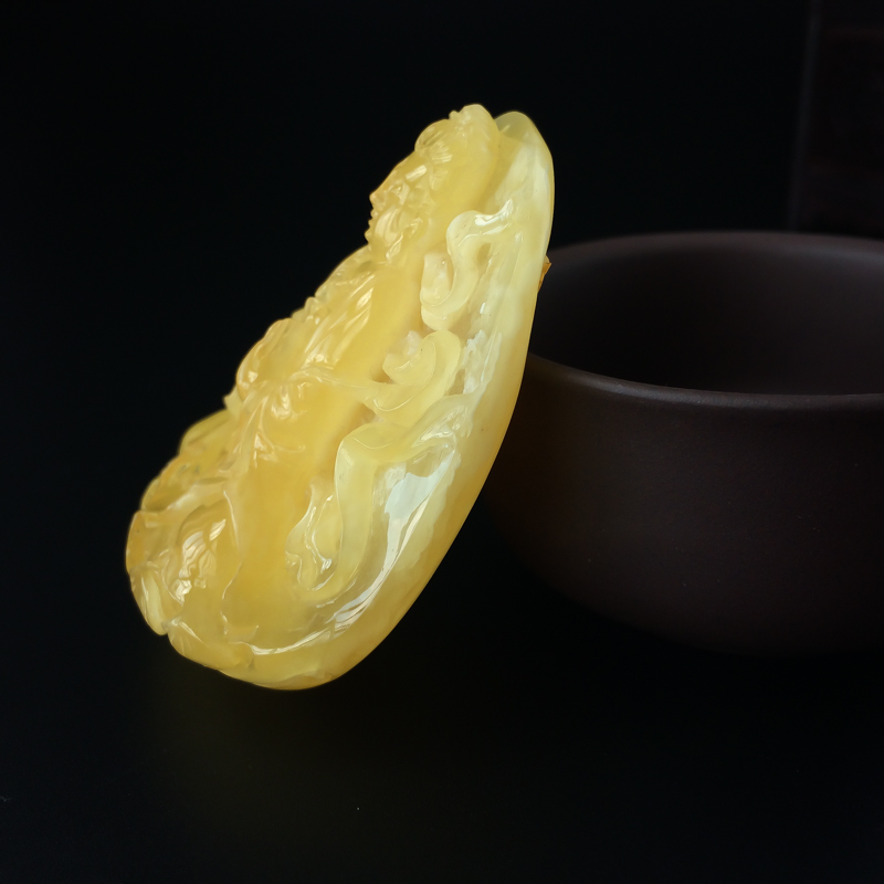 波罗的海天然鸡油黄观音吊坠-红掌柜