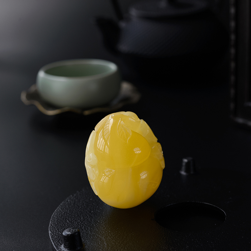 波罗的海满蜜鸡油黄蜜蜡葫芦吊坠-红掌柜