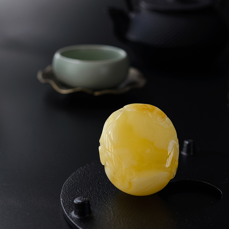 波罗的海天然鸡油黄蜜蜡葫芦吊坠-红掌柜