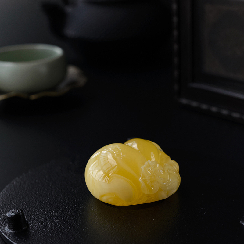 波罗的海天然满蜜鸡油黄蜜蜡吊坠-红掌柜