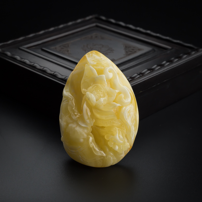 波罗的海天然白花蜜蜜蜡荷花吊坠-红掌柜