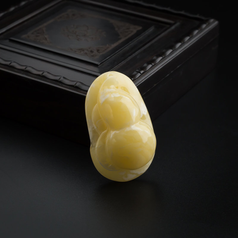 天然白花蜜蜜蜡葫芦吊坠-红掌柜