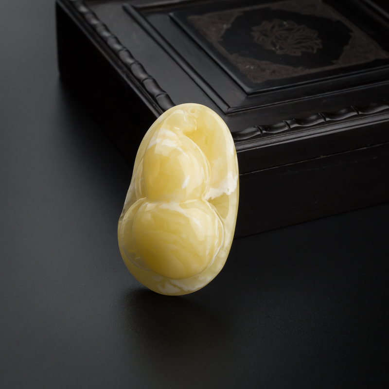 波罗的海白花蜜蜜蜡葫芦吊坠-红掌柜