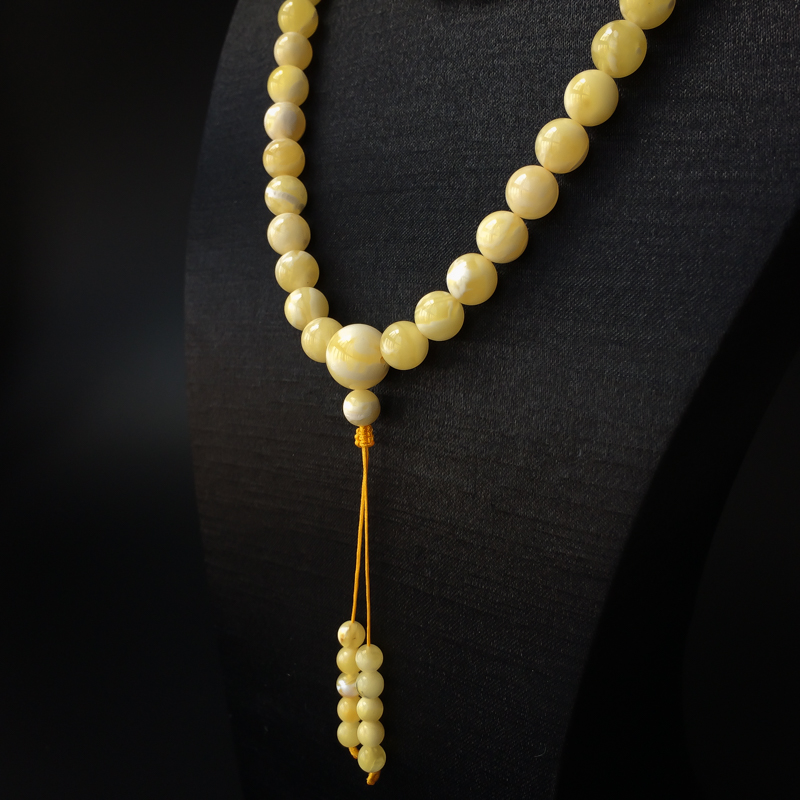 白花蜜蜜蜡佛珠-红掌柜