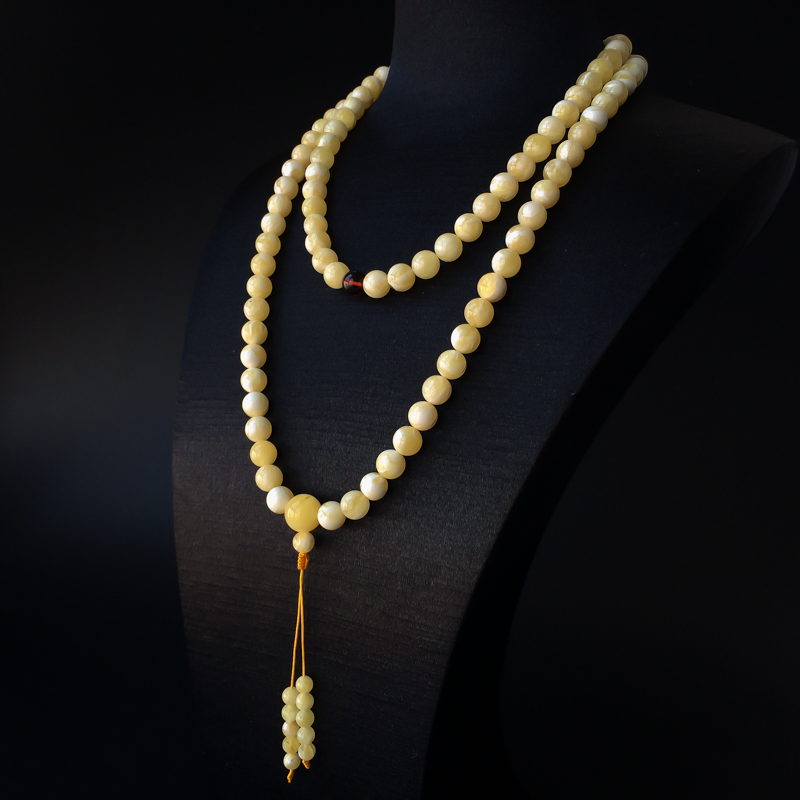 8mm蜜蜡佛珠-红掌柜