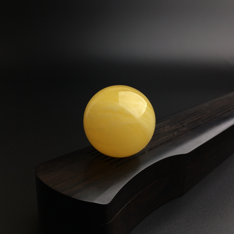 满蜜鸡油黄蜜蜡圆珠-红掌柜