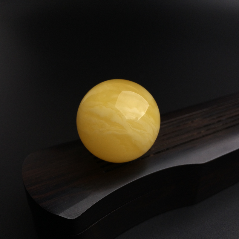 鸡油黄蜜蜡圆珠-红掌柜