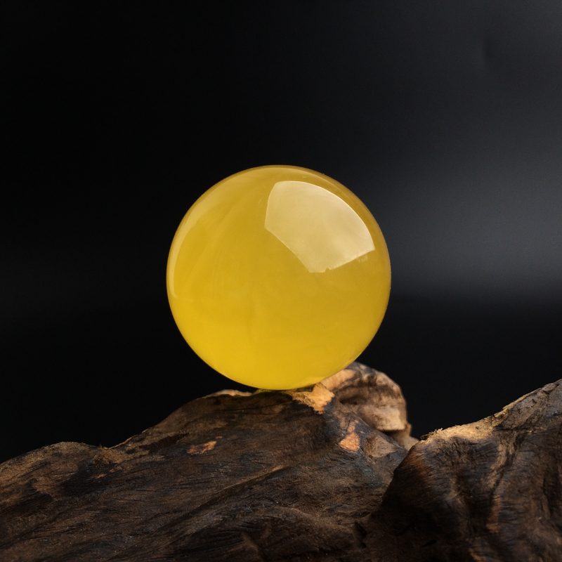 满蜜鸡油黄蜜蜡圆珠-红掌柜