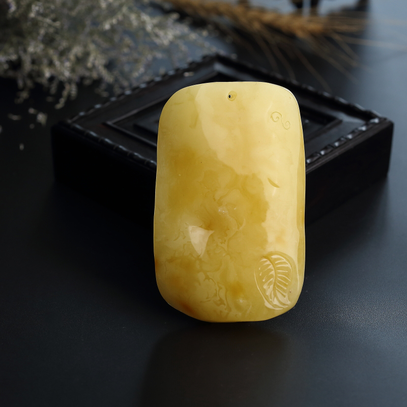 波罗的海天然蜜蜡花鸟吊坠-红掌柜