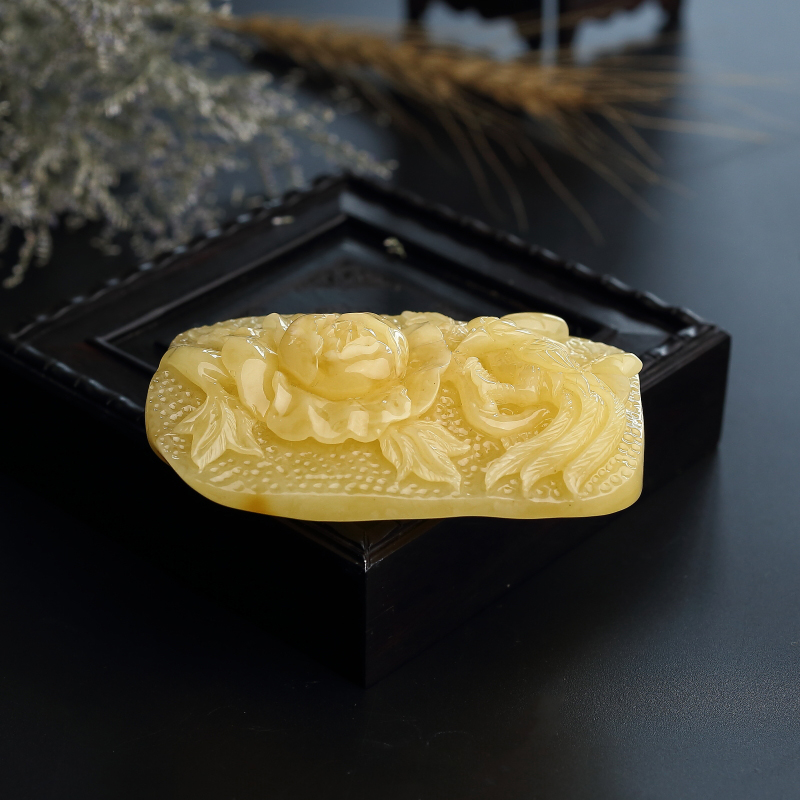 波罗的海天然鸡油黄蜜蜡吊坠-红掌柜