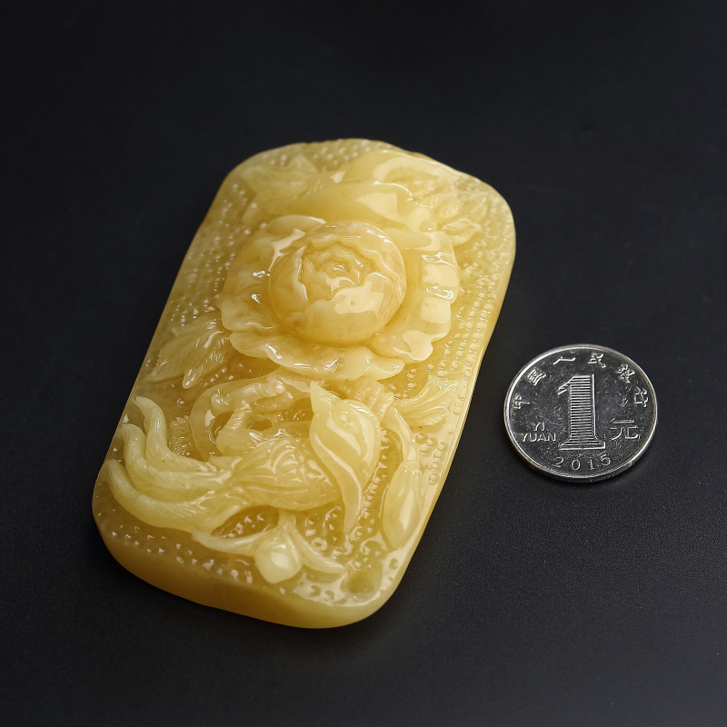 鸡油黄蜜蜡吊坠-红掌柜