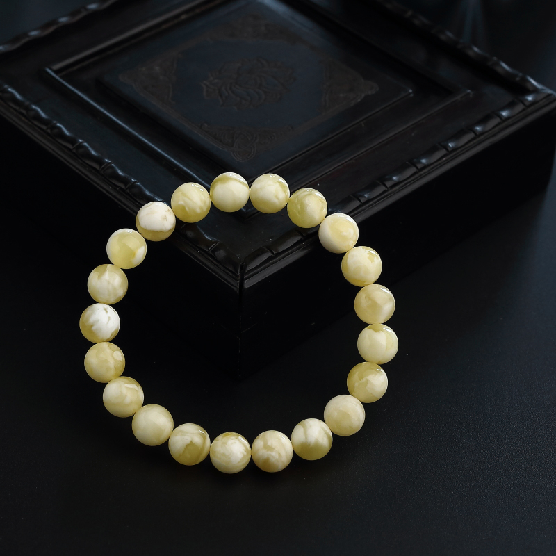 波罗的海天然白花蜜蜜蜡手串-红掌柜