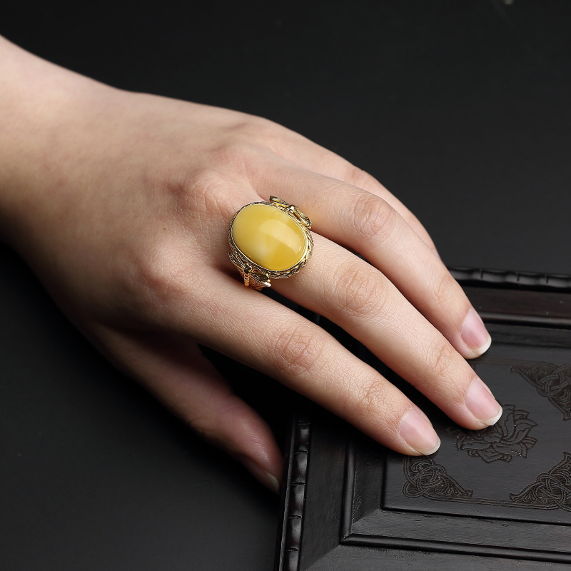 天然白花蜜戒指 - 红掌柜