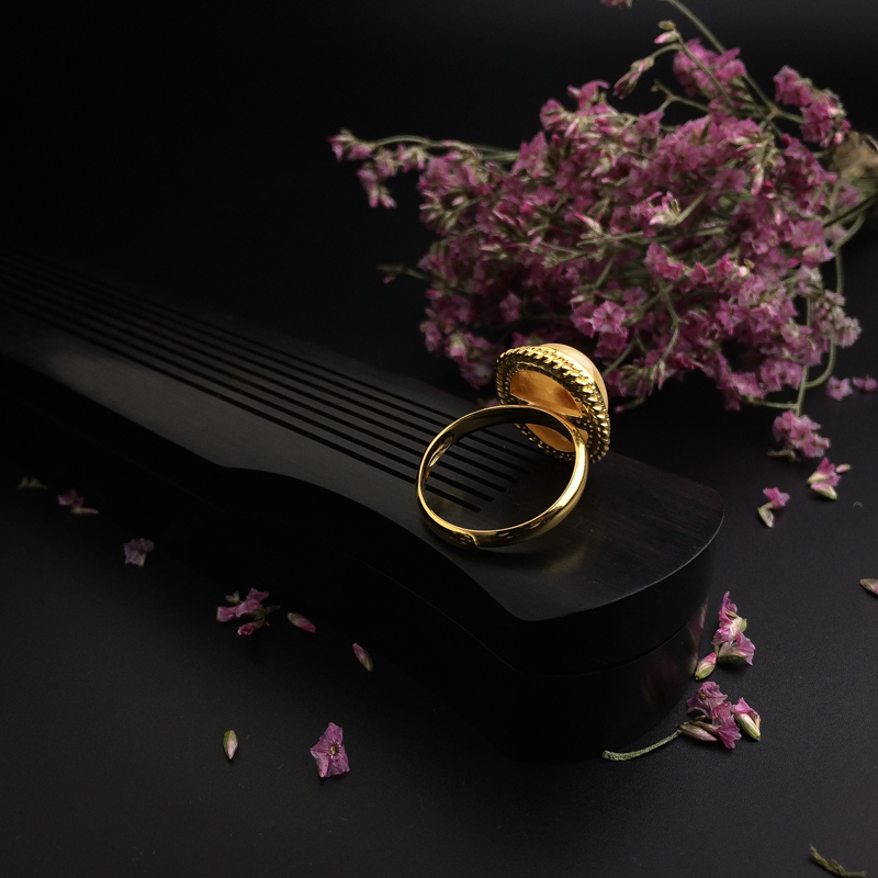 波罗的海天然银镶白花蜜戒指- 红掌柜