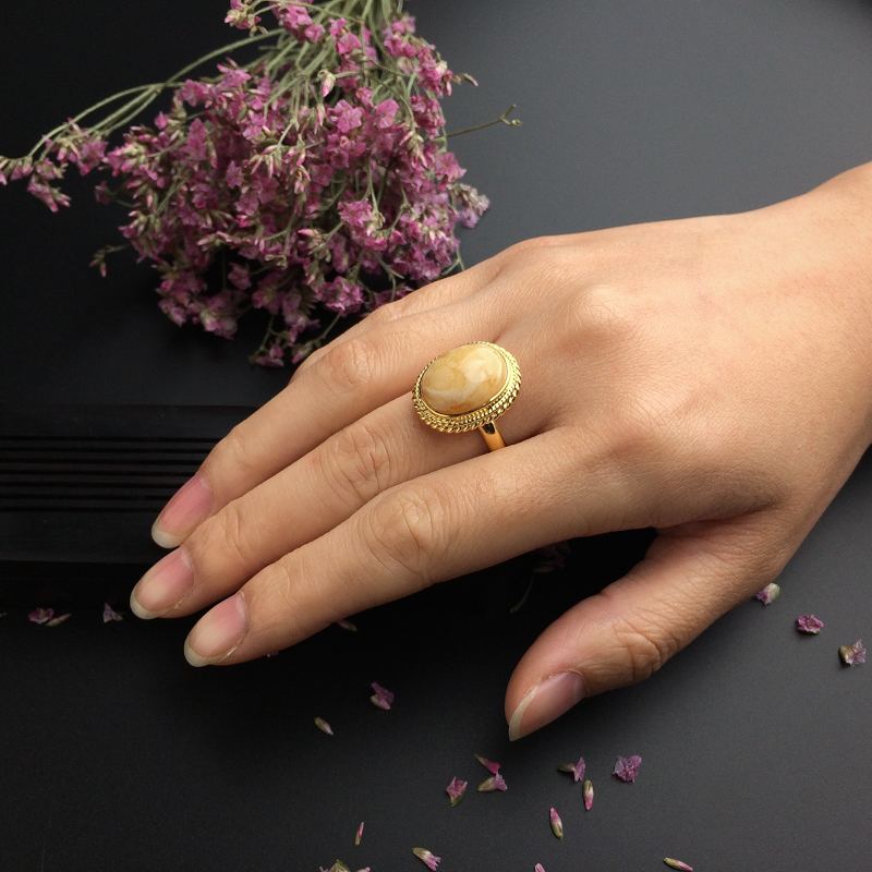 天然白花蜜戒指 - 红掌柜