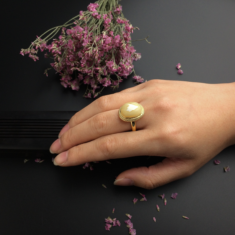 天然白花蜜戒指 - 红掌柜