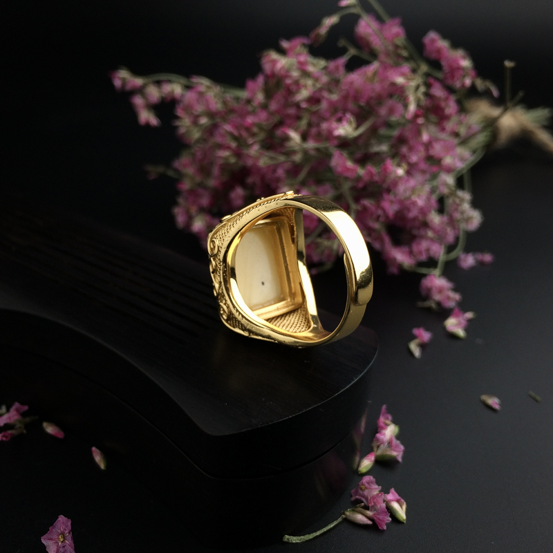 天然白花蜜蜜蜡戒指 - 红掌柜