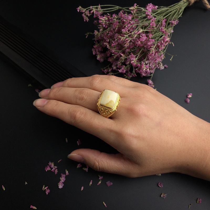 天然白花蜜戒指 - 红掌柜