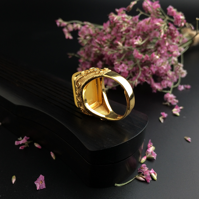 银镶天然蜜蜡戒指 - 红掌柜