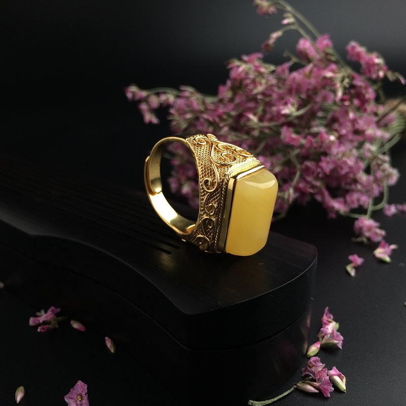 波罗的海天然蜜蜡戒指 - 红掌柜