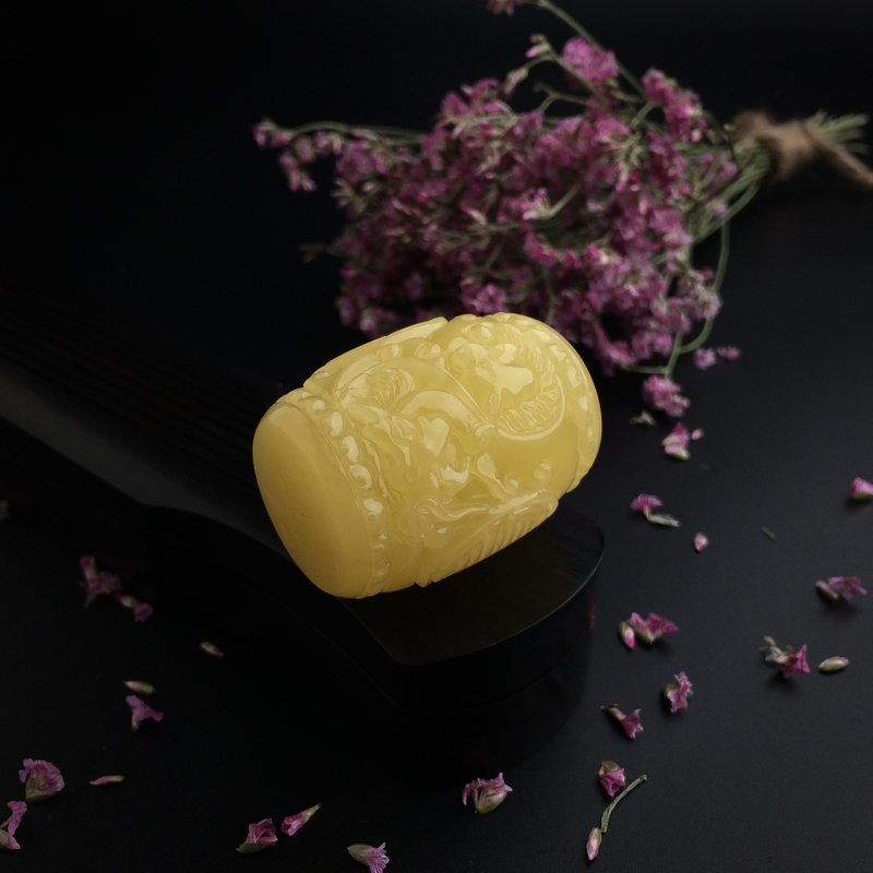 天然满蜜蜜蜡龙桶珠-红掌柜