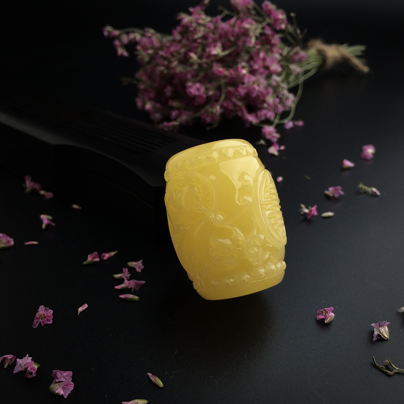 波罗的海天然满蜜蜜蜡桶珠-红掌柜