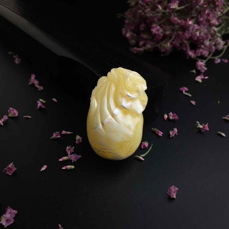 波罗的海白花蜜蜜蜡钱袋吊坠-红掌柜