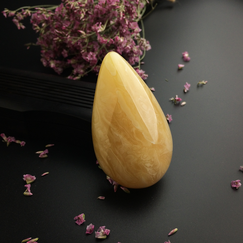 天然糖色蜜蜡水滴吊坠-红掌柜