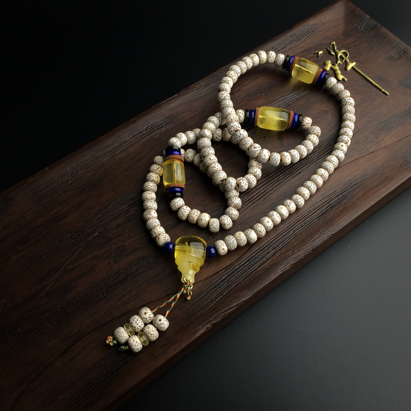 波罗的海金绞蜜蜜蜡佛珠-红掌柜