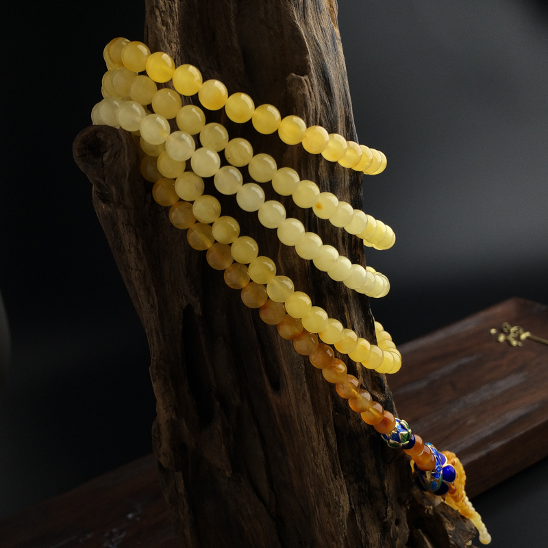 6mm波罗的海蜜蜡彩虹毛衣链-红掌柜