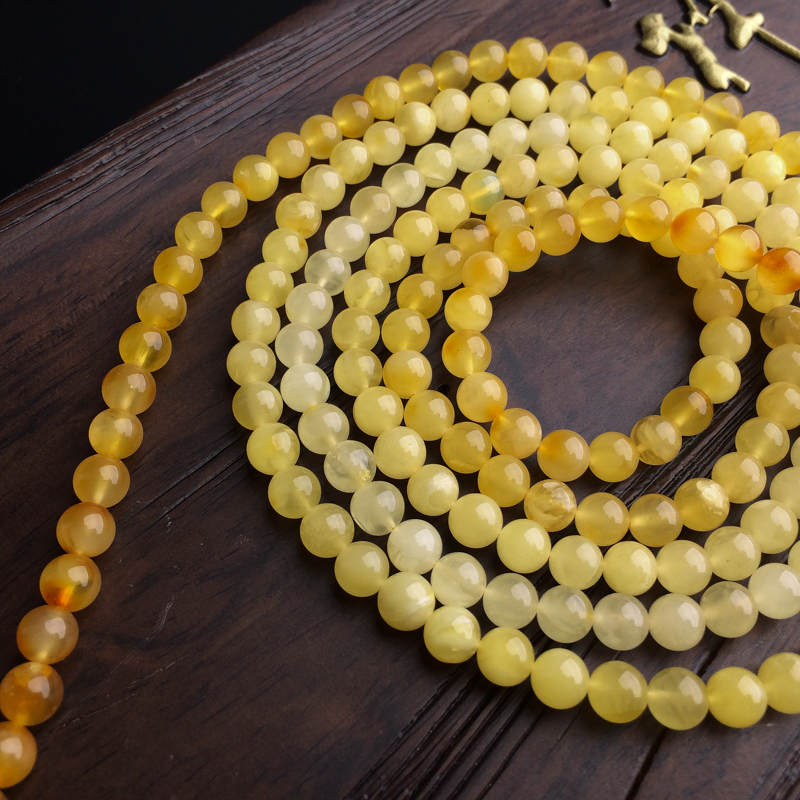 天然蜜蜡彩虹毛衣链-红掌柜