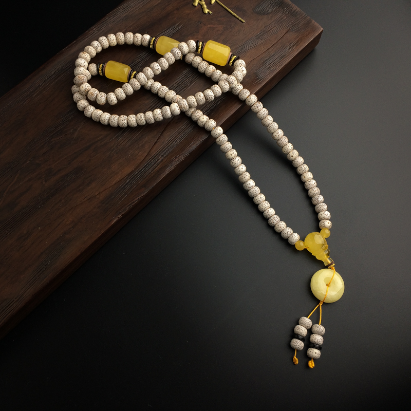 波罗的海天然满蜜蜜蜡平安扣项链-红掌柜